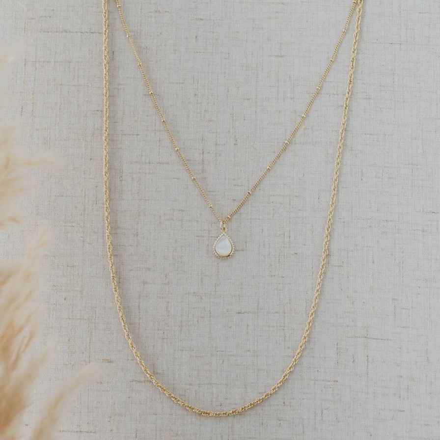 Adorn Kept Shop | Necklace-Paris Drop (Mother Of Pearl)