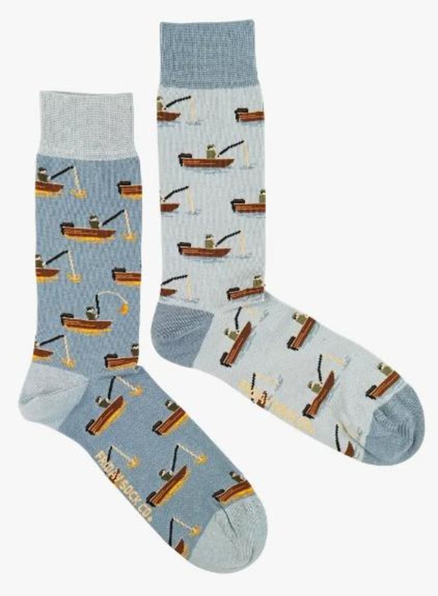 Adorn Kept Shop | Men'S Fish & Fisherman Socks (Mid-Calf)