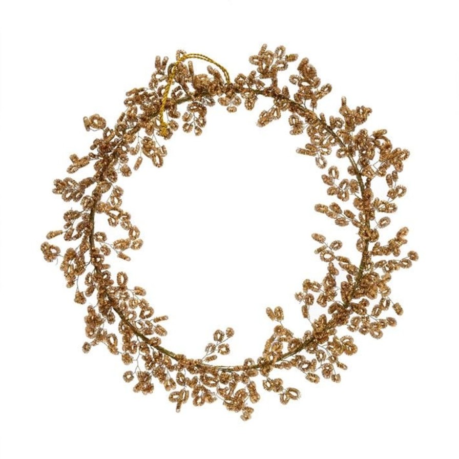 For The Home Kept Shop | Gold Tinsel Wreath