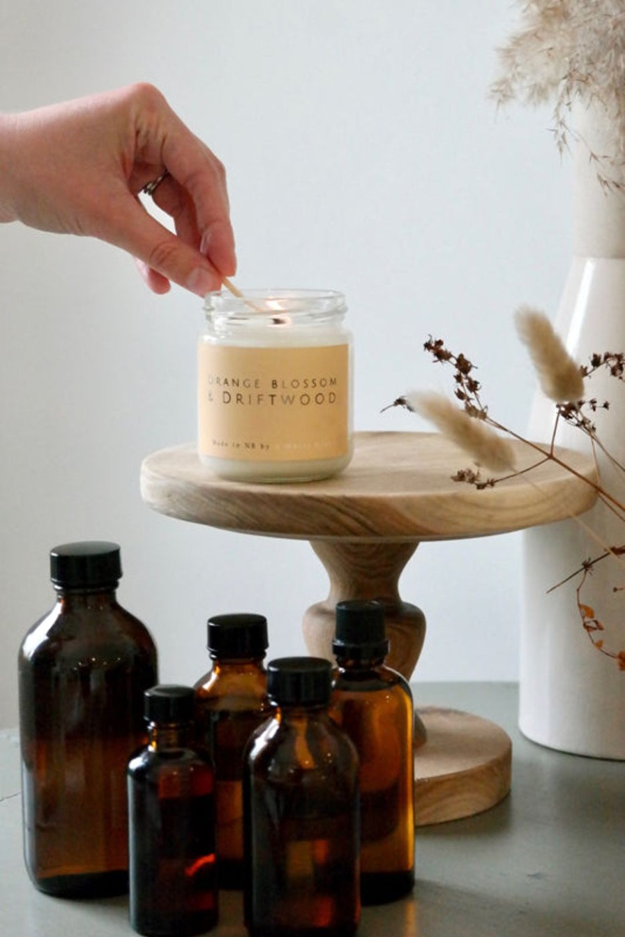 For The Home Kept Shop | Orange Blossom & Driftwood Candle|A White Nest