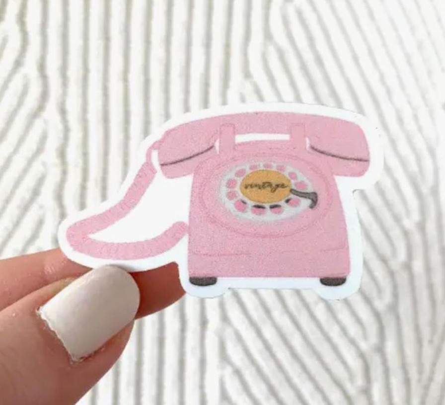 Paper Kept Shop | Pink Telephone Sticker