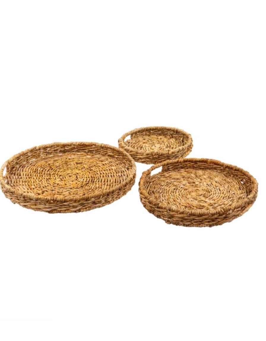 For The Home Kept Shop | Abaca Hand-Woven Trays (3 Sizes)