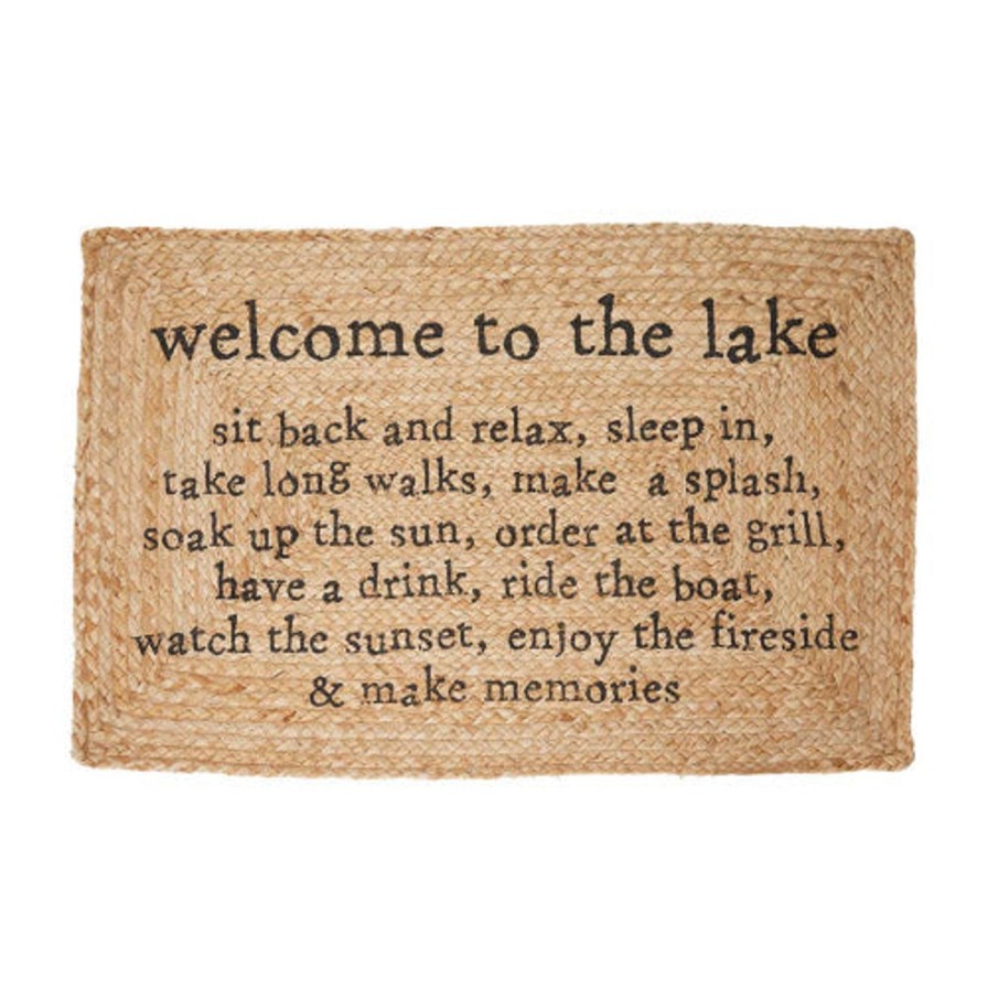 For The Home Kept Shop | Welcome To The Lake Jute Woven Mat