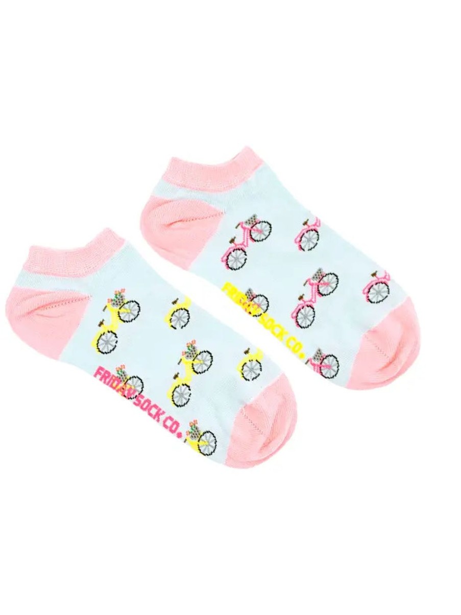 Adorn Kept Shop | Women'S Pink & Yellow Bike Ankle Socks