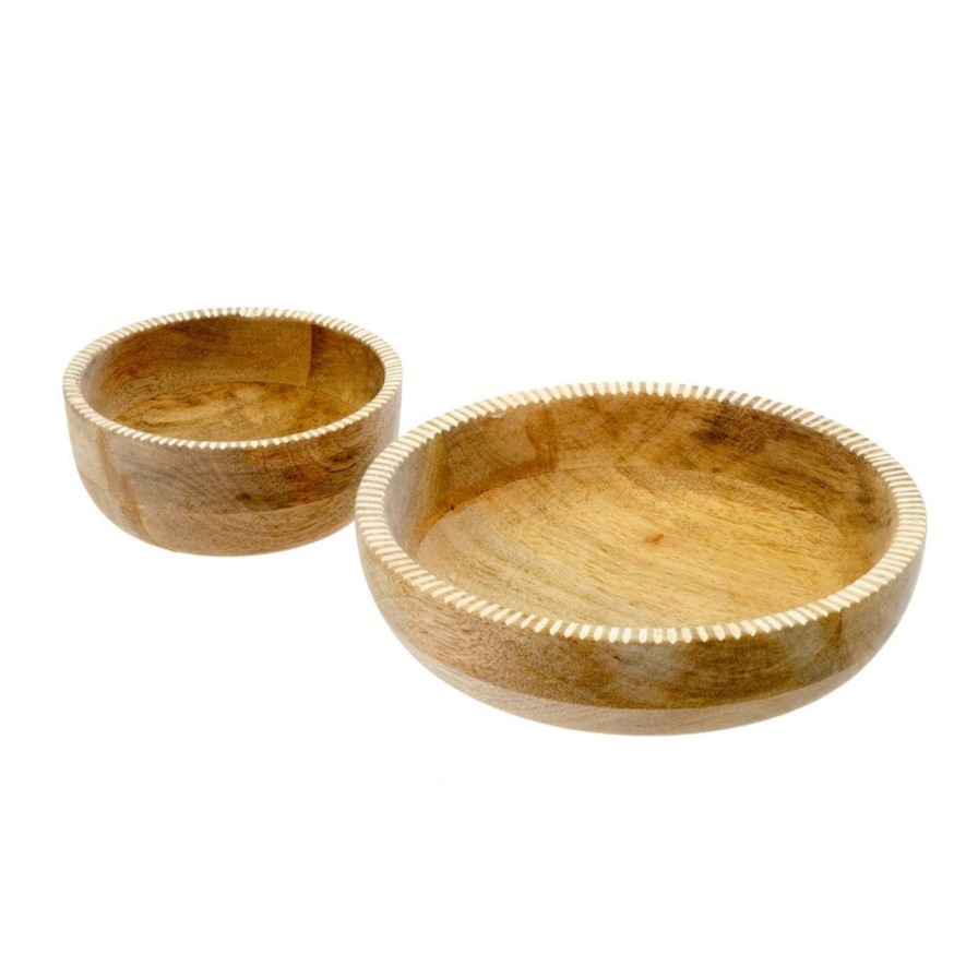 Kitchen Kept Shop | Set Of 2 Mango Wood Lucca Bowls