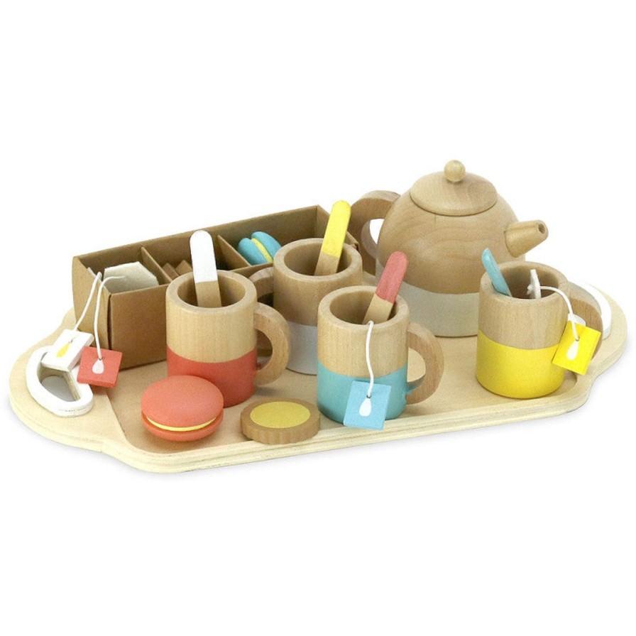 Family Life Kept Shop | 21 Piece Wooden Tea Set