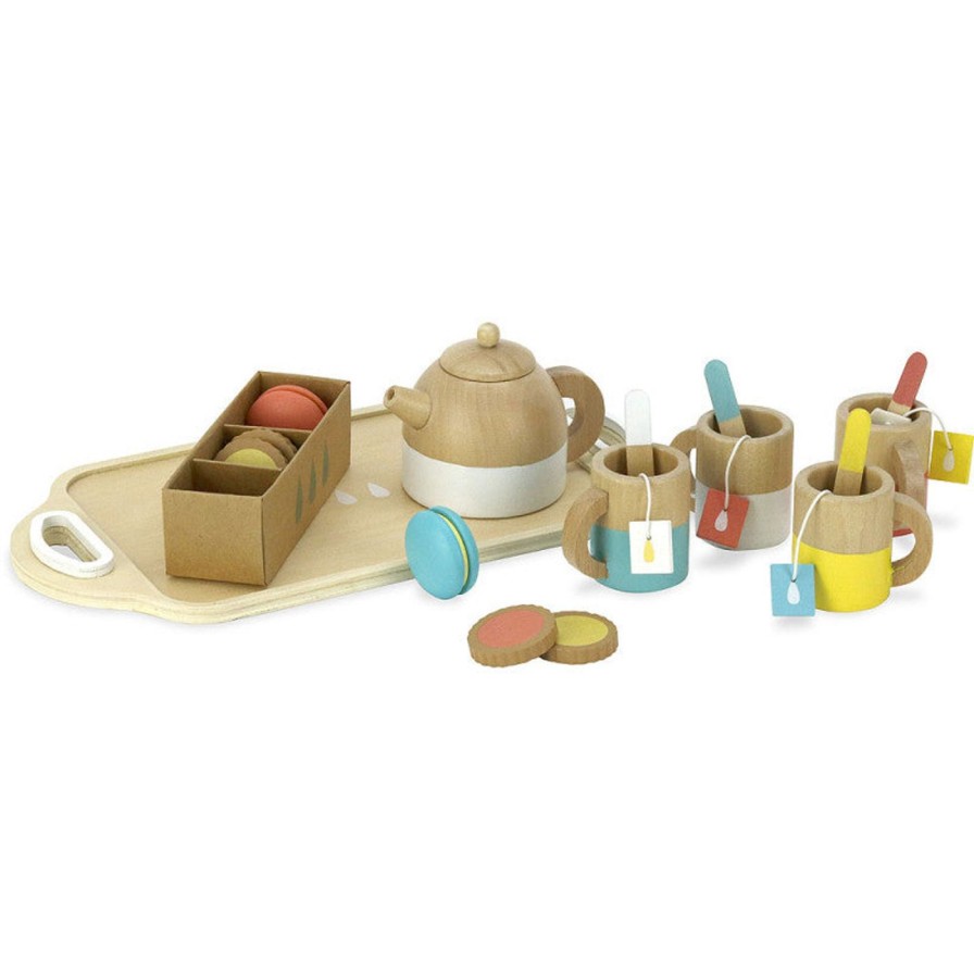 Family Life Kept Shop | 21 Piece Wooden Tea Set