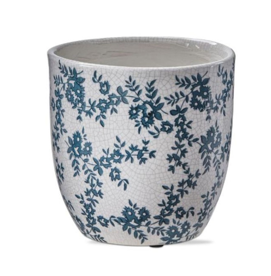 For The Home Kept Shop | Cottage Floral Planter-Blue