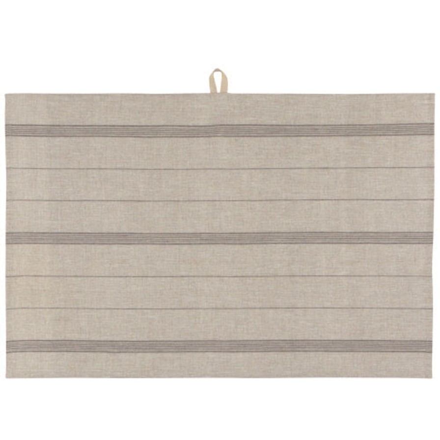 Kitchen Kept Shop | Maison Stripe Linen Dishtowel-Shadow