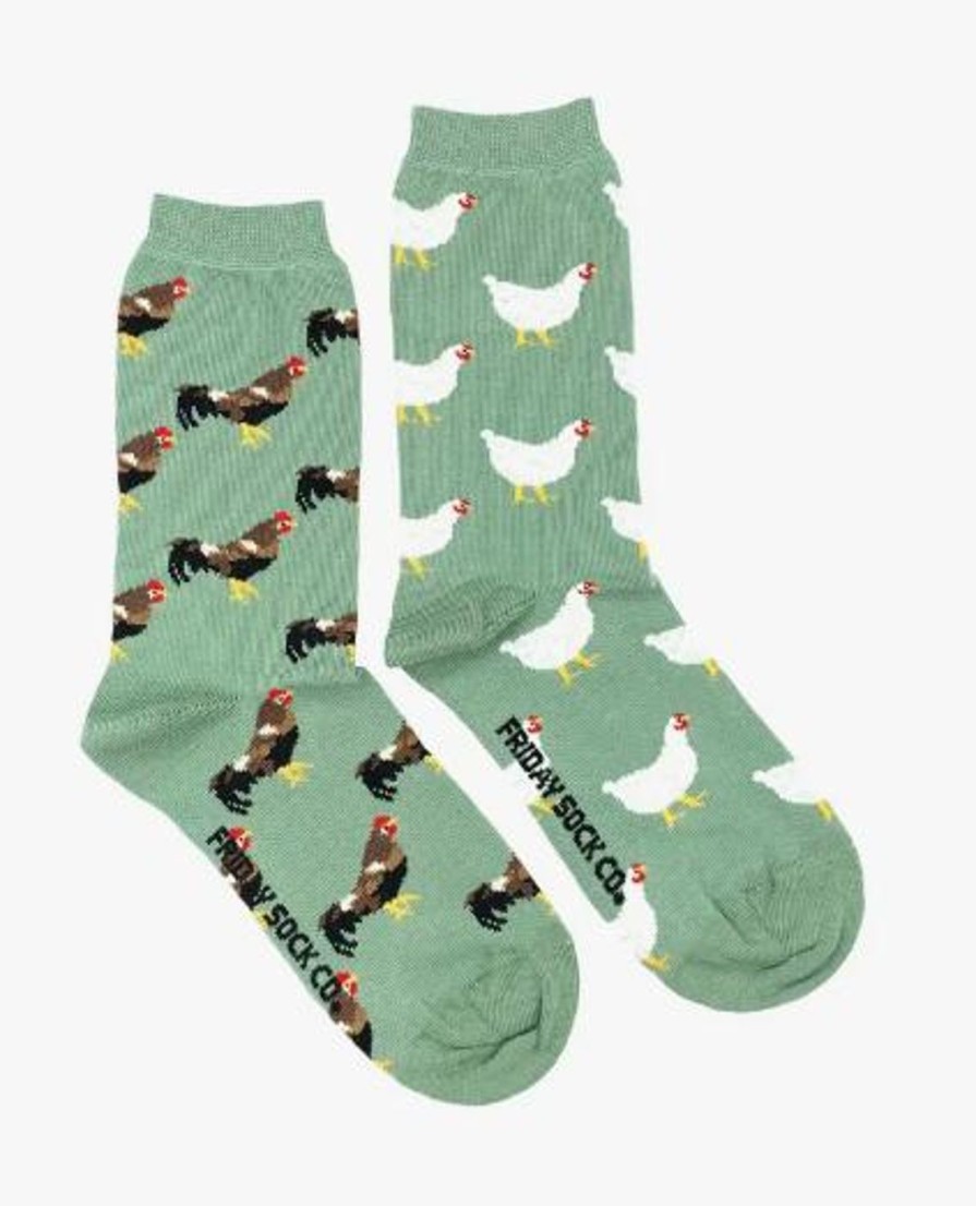 Adorn Kept Shop | Woman'S Rooster & Chicken Socks (Mid-Calf)