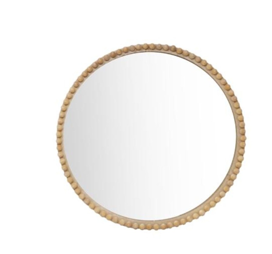 For The Home Kept Shop | Round Wooden Beaded Mirror