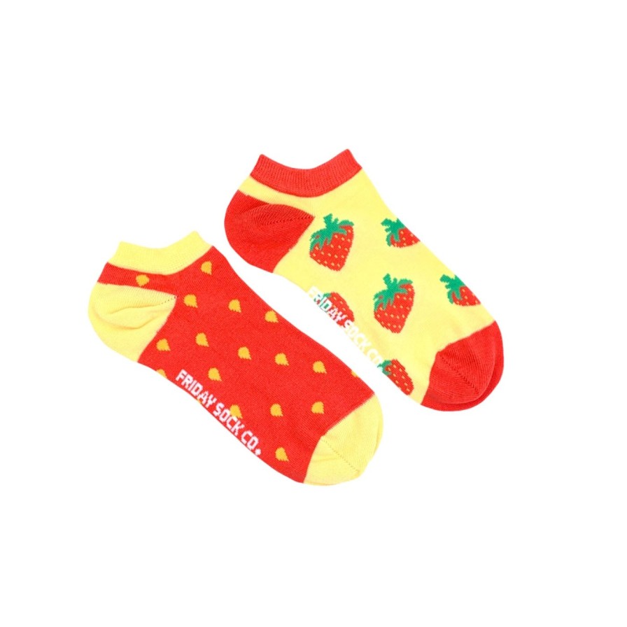 Adorn Kept Shop | Women'S Inside Out Strawberry Ankle Socks