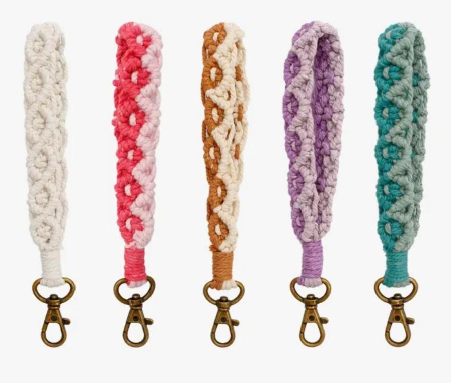 Adorn Kept Shop | Macrame Two-Toned Knot Wristlet Keychain