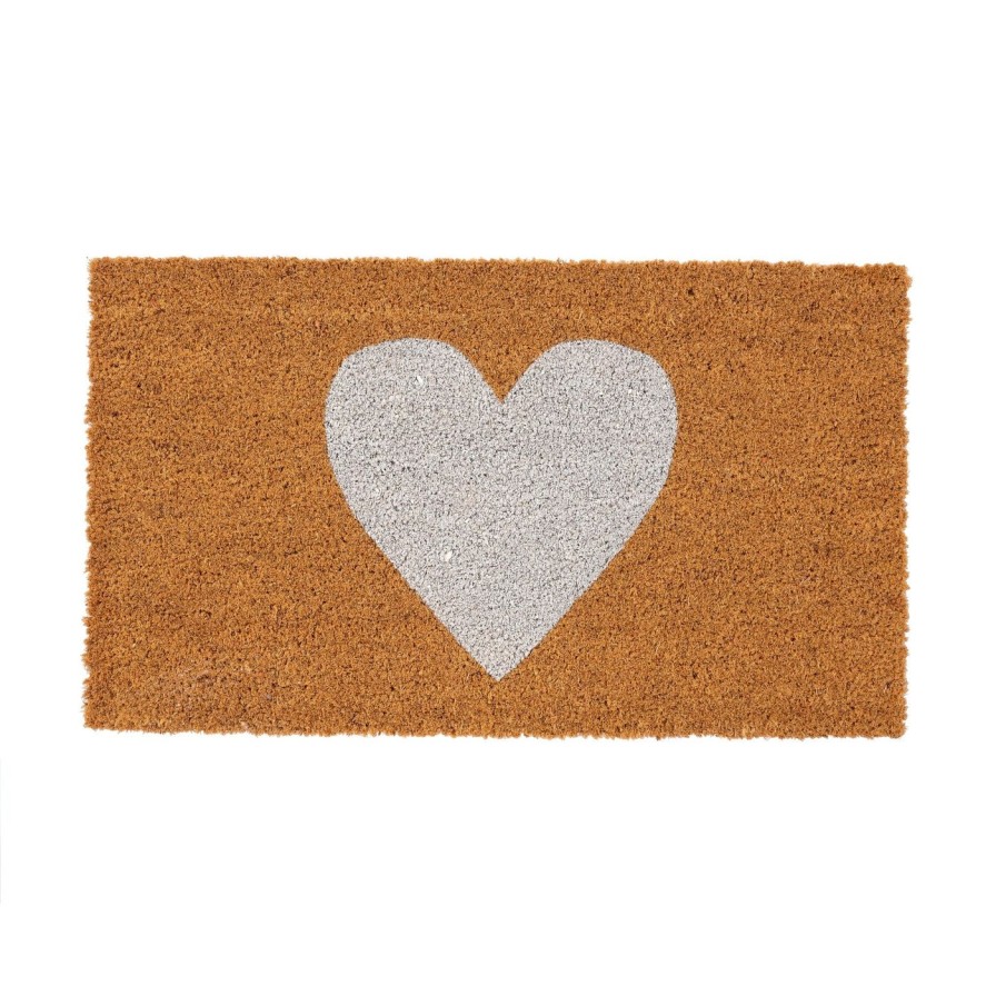 For The Home Kept Shop | White Heart Doormat