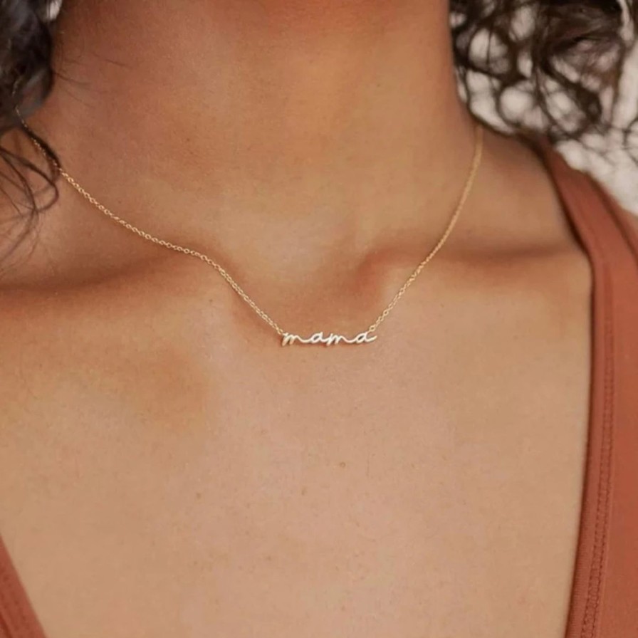 Adorn Kept Shop | Mama Cursive Writing Necklace