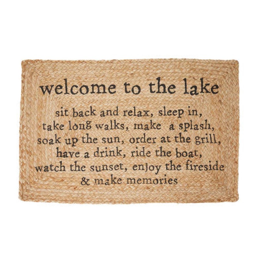 For The Home Kept Shop | Welcome To The Lake Jute Woven Mat