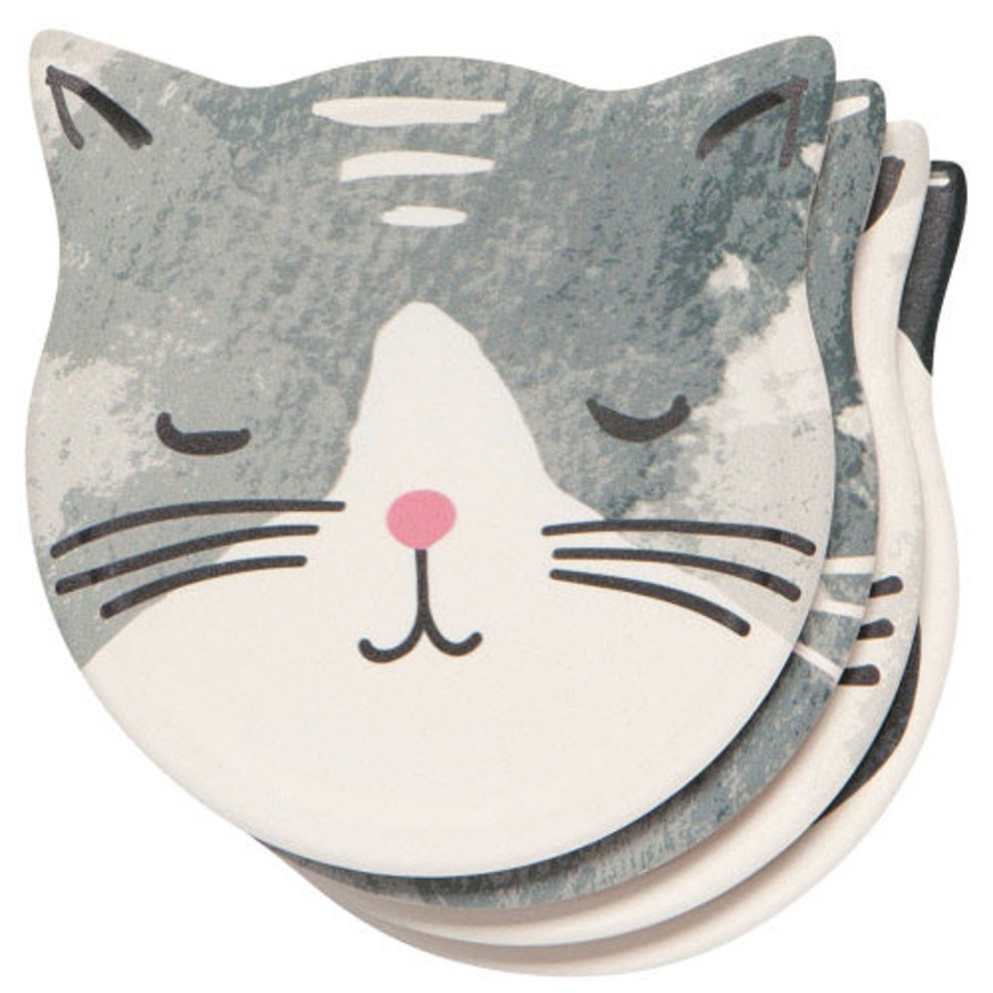 Family Life Kept Shop | Set Of 4 Cat'S Meow Coasters