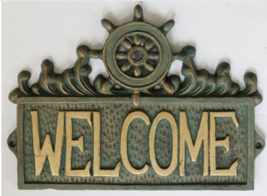 For The Home Kept Shop | Ship'S Wheel Welcome Sign