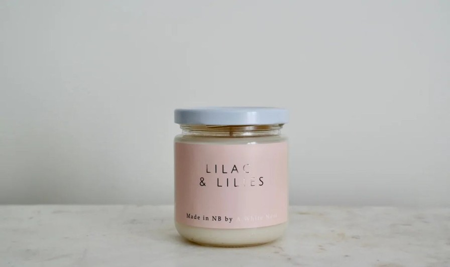 For The Home Kept Shop | Lilac & Lilies Candle|A White Nest