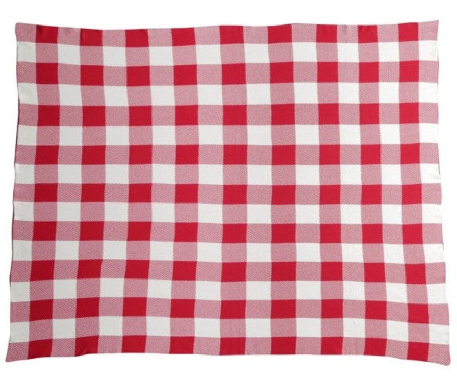 For The Home Kept Shop | Red Plaid Cotton Throw Blanket