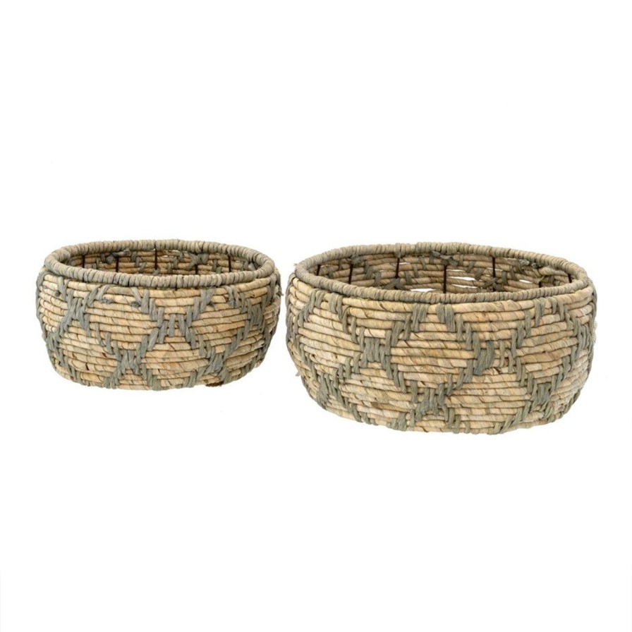 Kitchen Kept Shop | Grey Dominica Hand-Woven Baskets (Two Sizes)