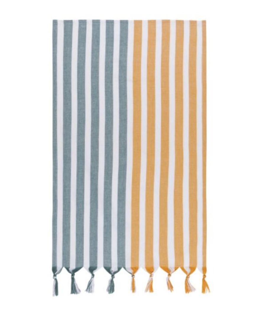 Kitchen Kept Shop | Lagoon Ochre Caban Striped Tea Towel