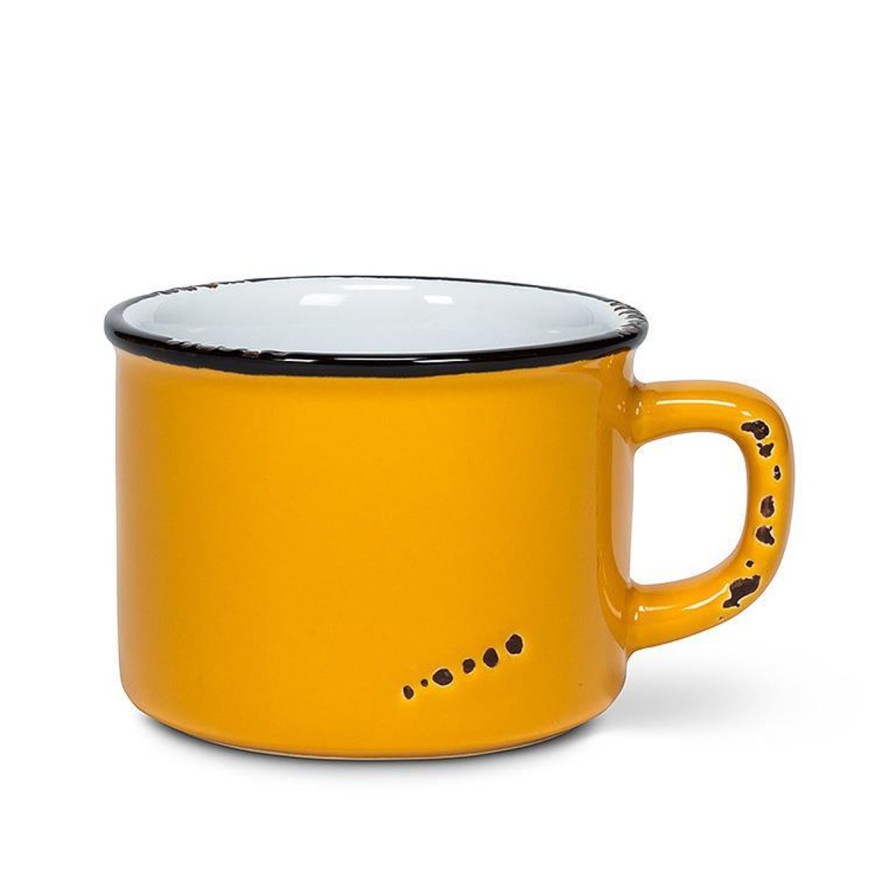 Kitchen Kept Shop | Enamel Cappuccino Mug-Ochre