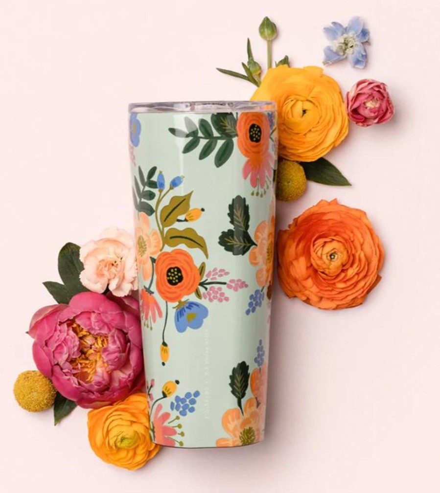 Kitchen Kept Shop | Gloss Mint Lively Floral Tumbler-24Oz