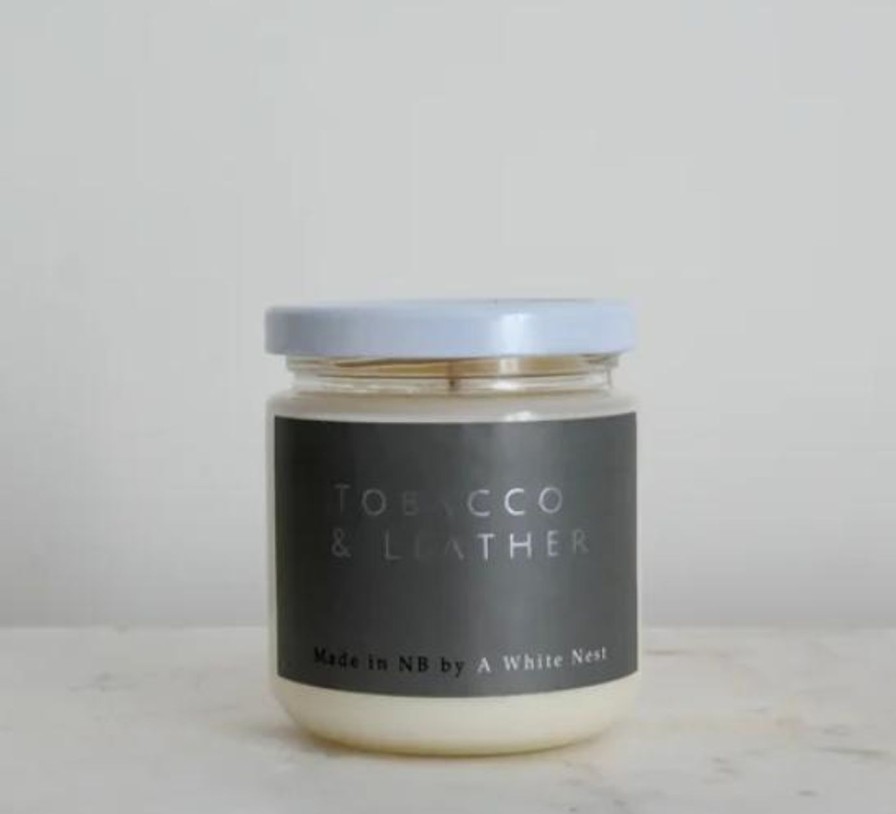 For The Home Kept Shop | Tobacco & Leather Candle|A White Nest