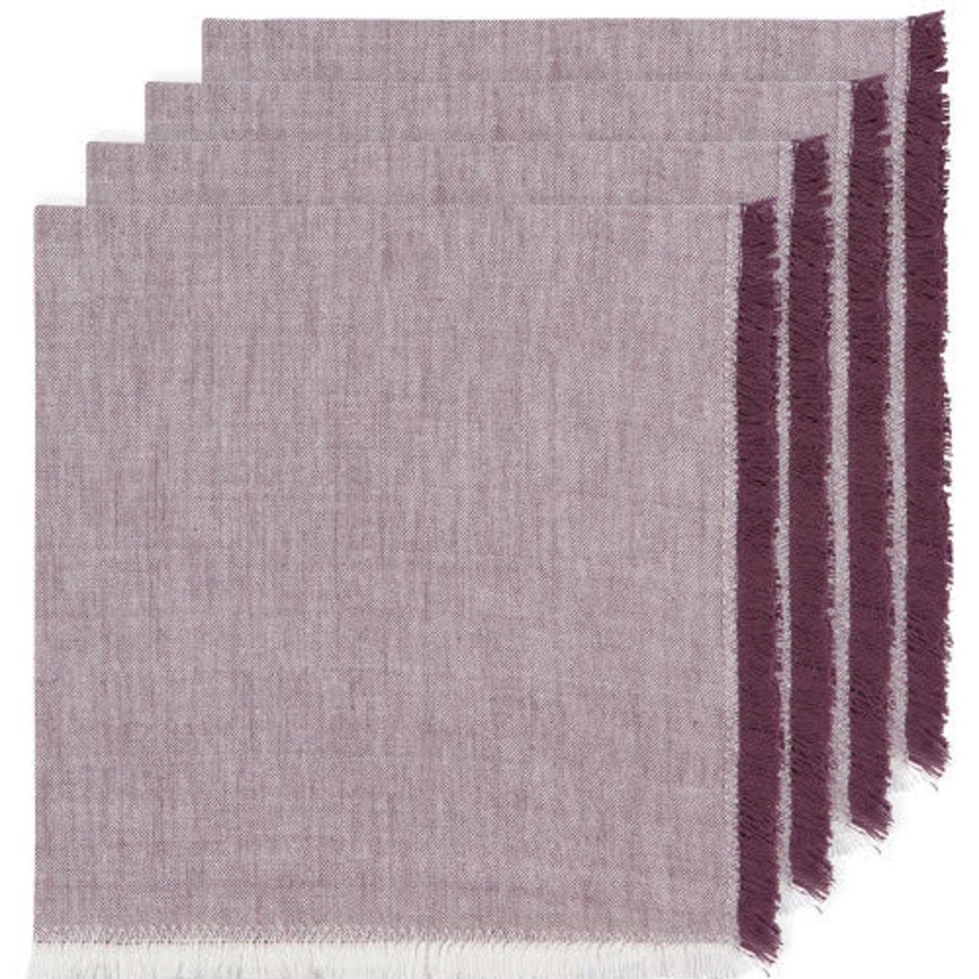 Kitchen Kept Shop | Set Of 4 Chambray Ash Plum Napkins