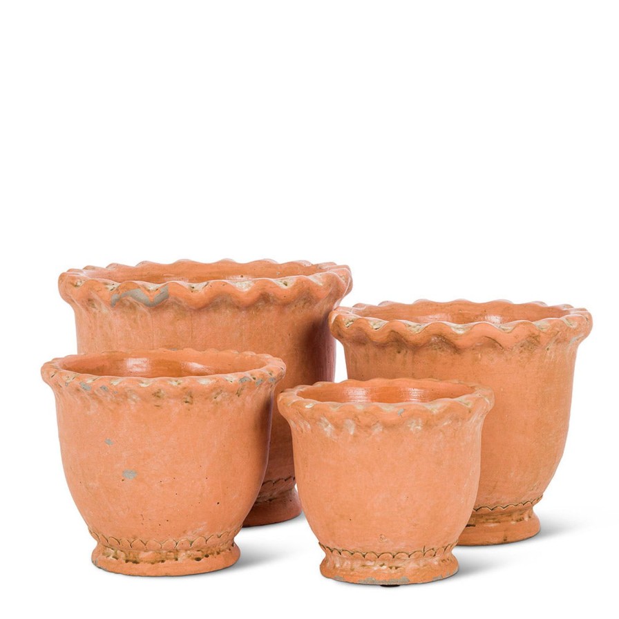 For The Home Kept Shop | Round Ruffled Terracotta Planters