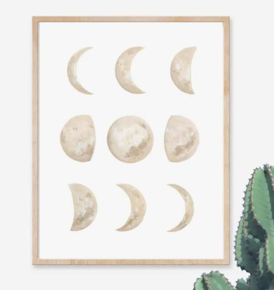 Paper Kept Shop | Katelyn Morse-Moon Phases Art Print (11" X 14")