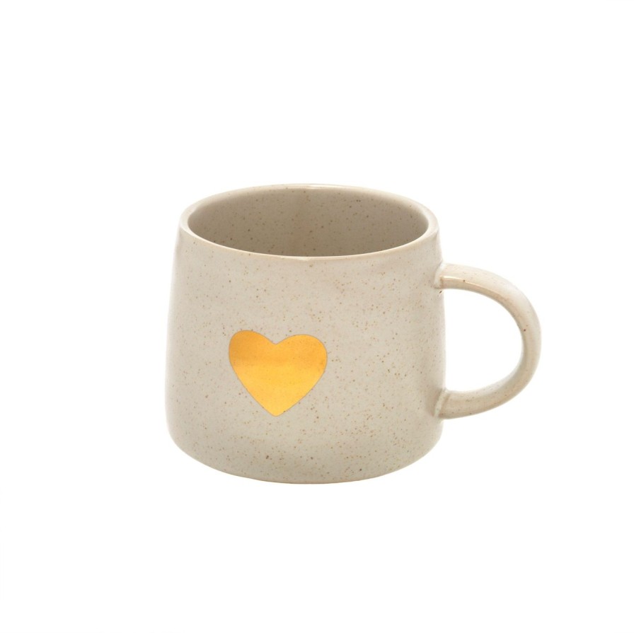 Kitchen Kept Shop | Gold Heart Mug White