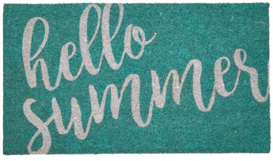 For The Home Kept Shop | Hello Summer Turquoise Welcome Mat