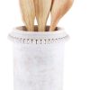 For The Home Kept Shop | White Bead Wood Utensil Holder