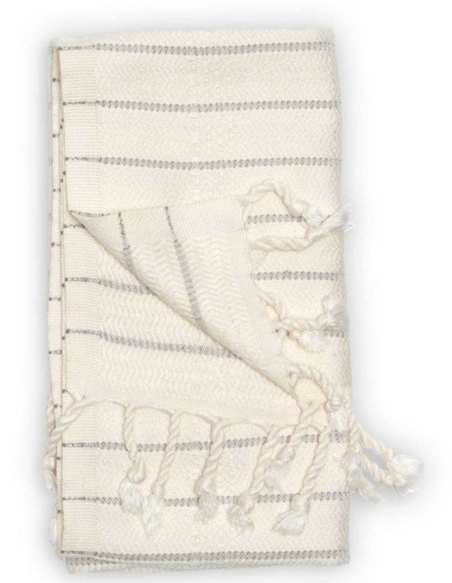 For The Home Kept Shop | Turkish Hand Towels-Mist Bamboo Striped