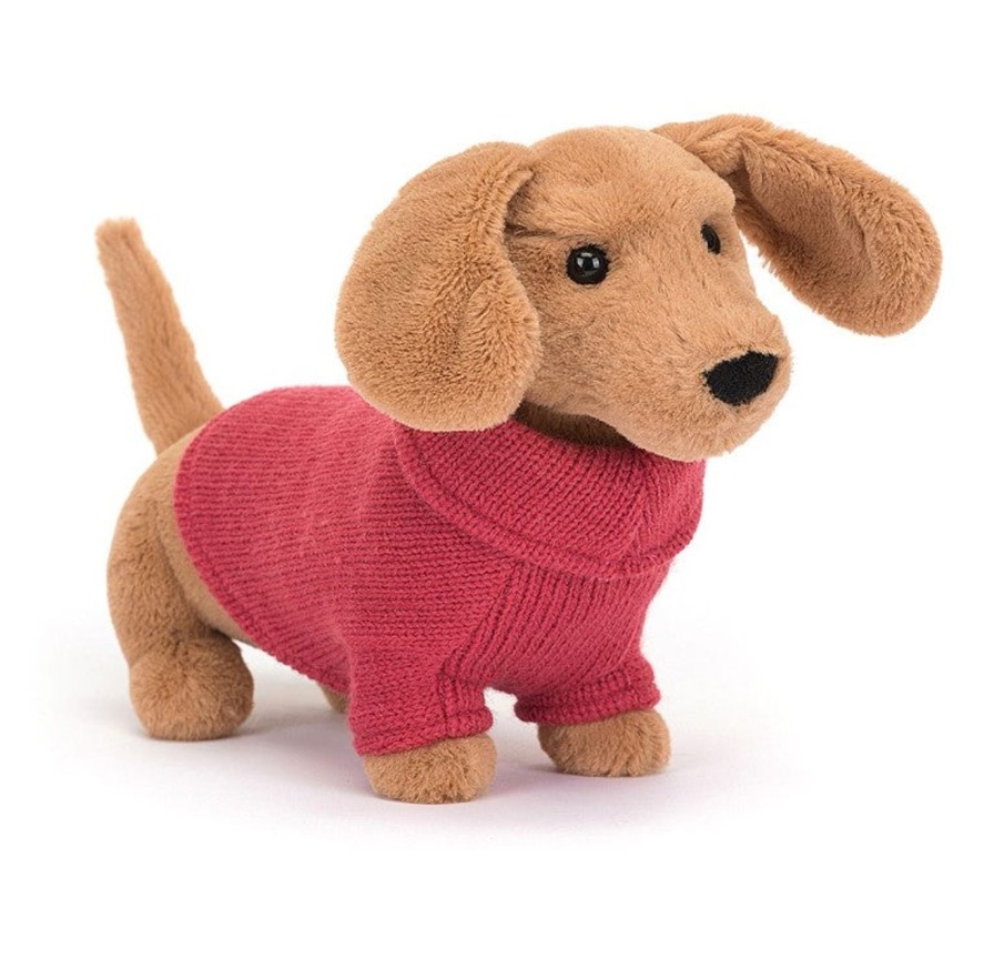 Family Life Kept Shop | Jellycat-Pink Sweater Sausage Dog